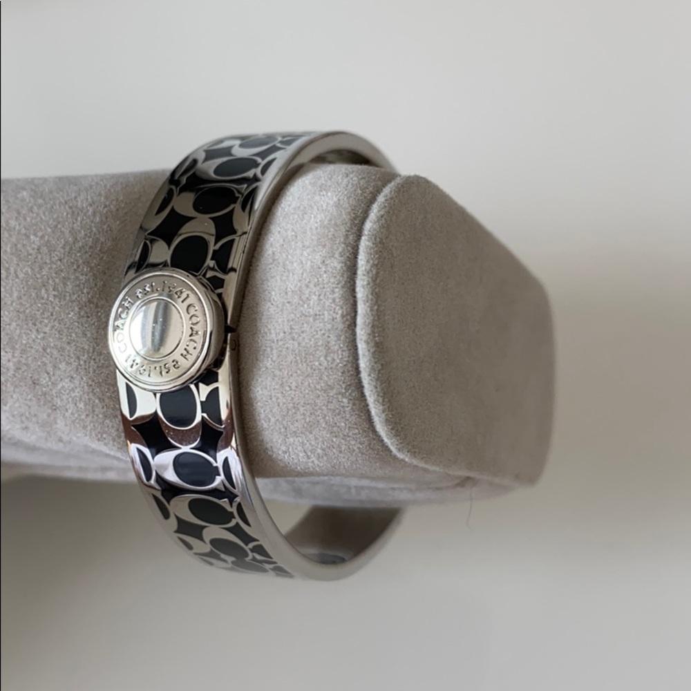 Coach black and silver bracelet